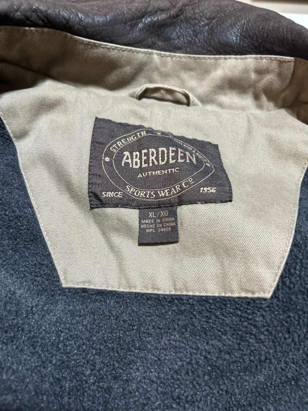Vintage Aberdeen Authentic Canvas barn chore coat jacket;Leather Collar; XL; zip - Picture 7 of 15